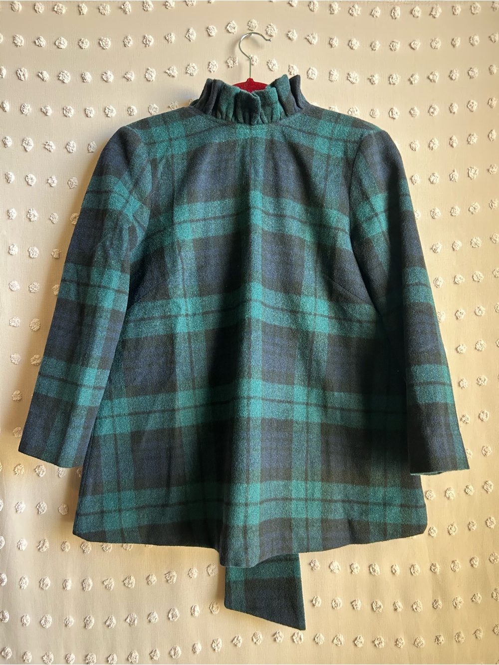Tuckernuck Blackwatch Faye High Neck Wool Blend Long‎ Sleeve Sz S Green Navy